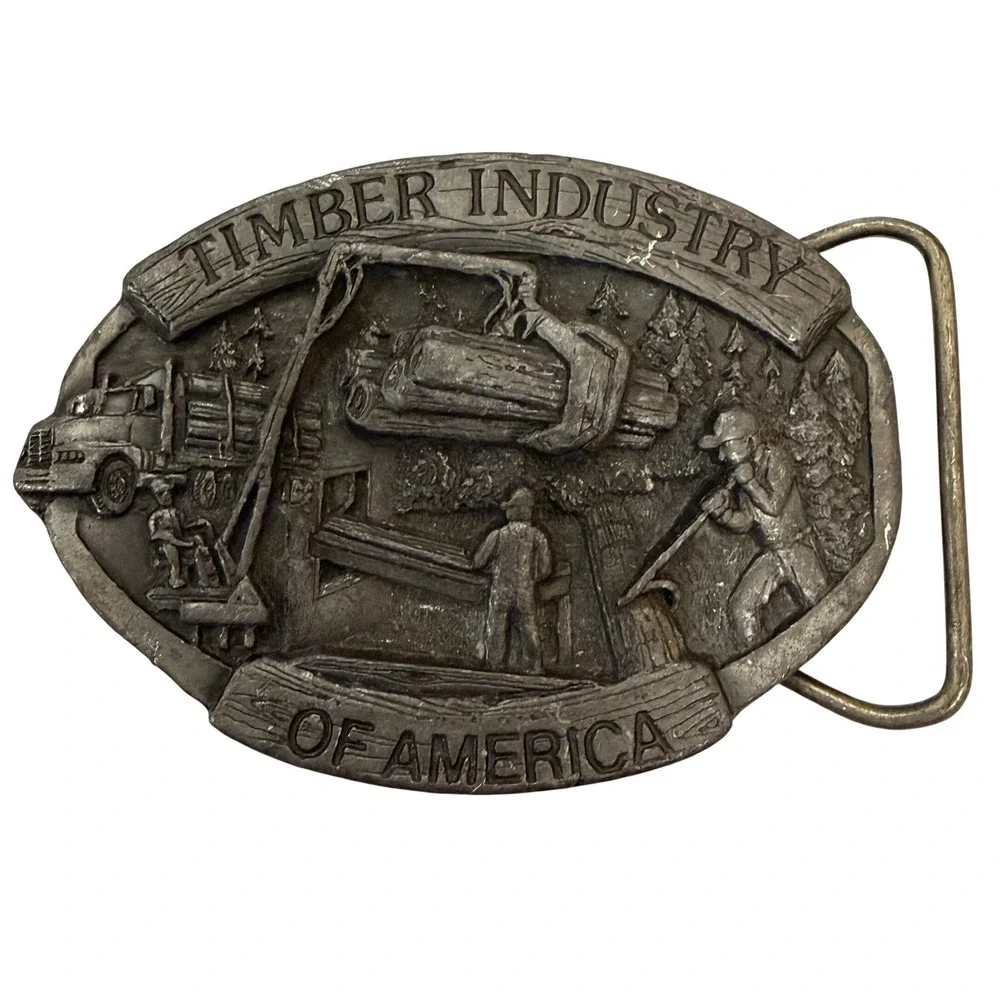 Vtg Belt Buckles of America Timber Industry Masterpiece Collection USA Made